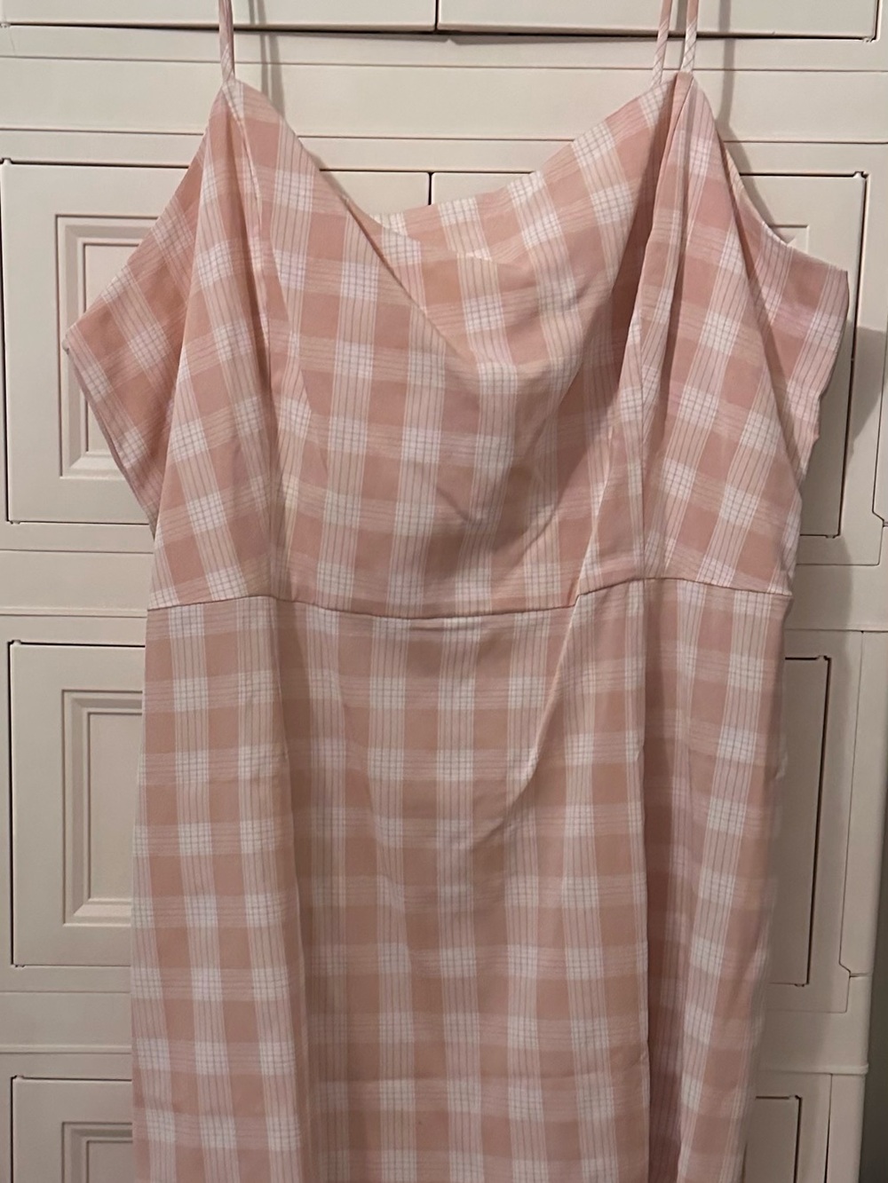 Nordstrom Coral and White Gingham Slip Dress